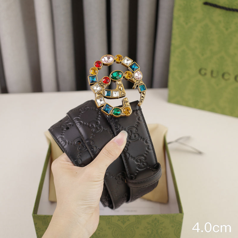 Gucci -   4.0cm G  Colored gemstone - Slant side  G  4027g