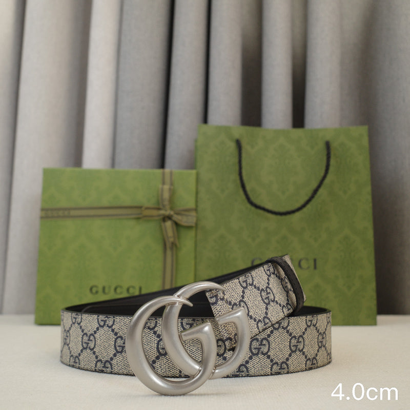 Gucci - 4.0cm G Classic - Supreme Canvas Silver Buckle ZSB4018g