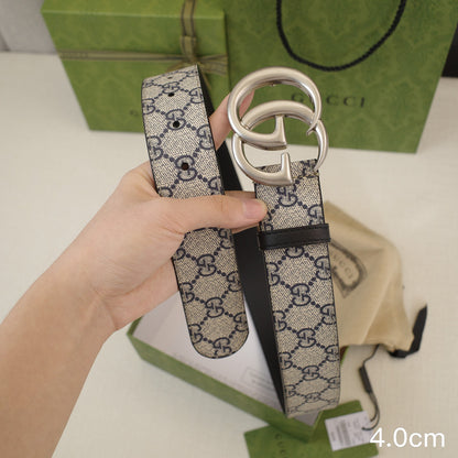 Gucci - 4.0cm G Classic - Supreme Canvas Silver Buckle ZSB4018g