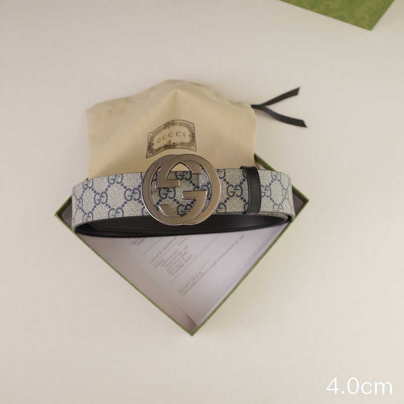 Gucci - 4.0cm Big cake - Supreme canvas Grey button  4023g