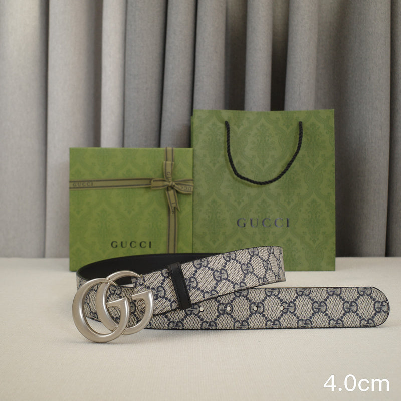 Gucci - 4.0cm G Classic - Supreme Canvas Silver Buckle ZSB4018g