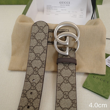 Gucci - 4.0cm G Classic - Supreme Canvas Silver Buckle ZSB4018g