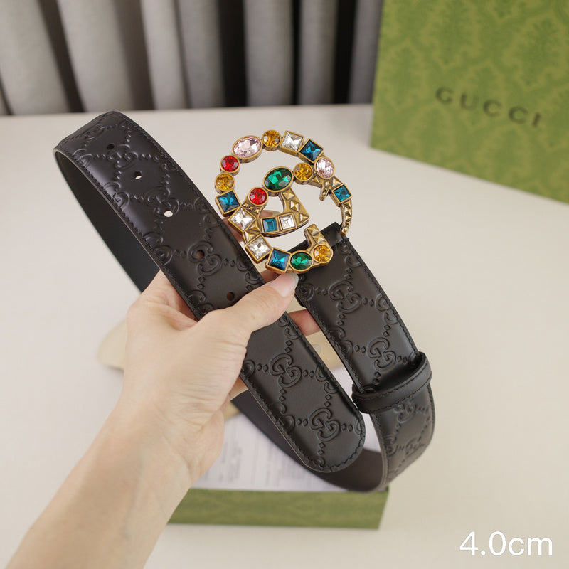 Gucci -   4.0cm G  Colored gemstone - Slant side  G  4027g
