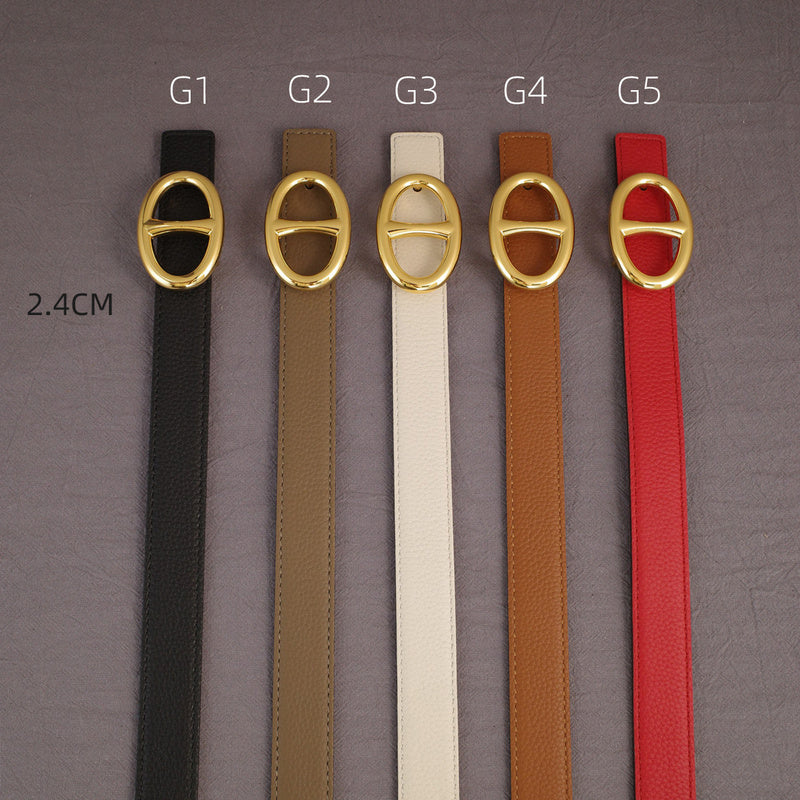 Hermes - 2.4cmH -    Pig nose Anise grain pattern