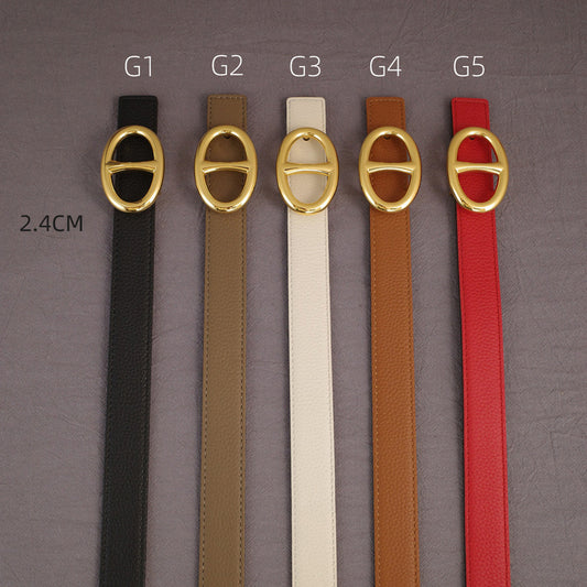 Hermes - 2.4cmH -    Pig nose Anise grain pattern