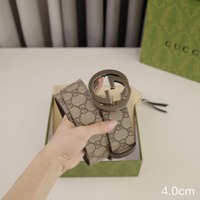 Gucci - 4.0cm Big cake - Supreme canvas Grey button  4023g