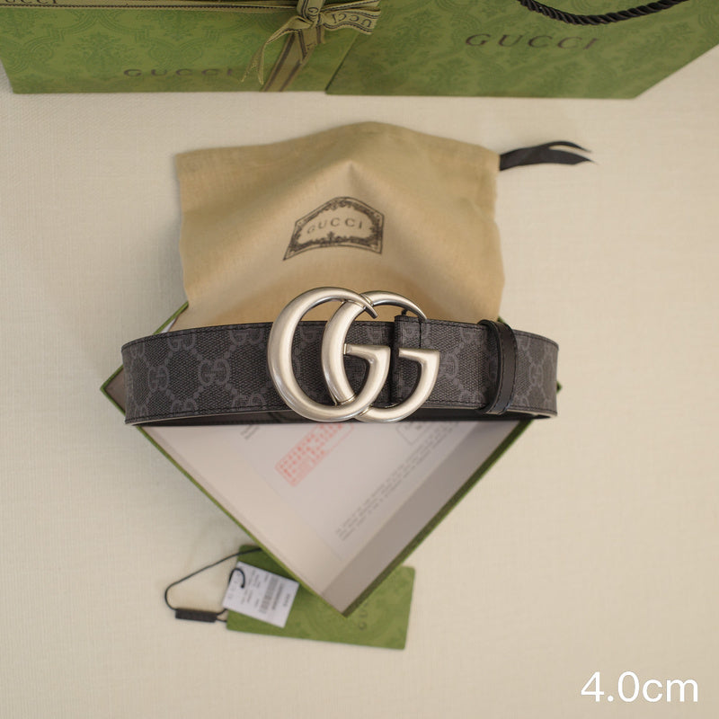Gucci - 4.0cm G Classic - Supreme Canvas Silver Buckle ZSB4018g