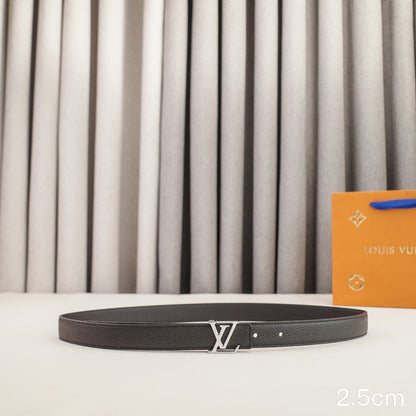 LV - Louis Vuitton -2.5cm letter silver hook - pebble grain 2511L
