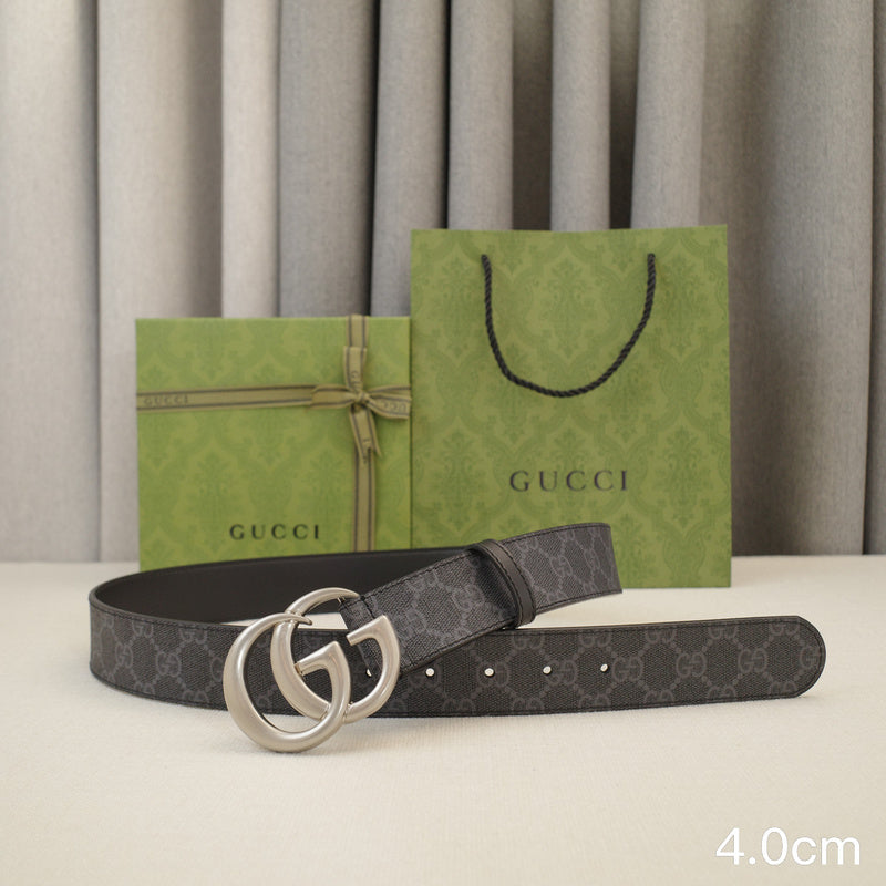 Gucci - 4.0cm G Classic - Supreme Canvas Silver Buckle ZSB4018g