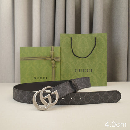 Gucci - 4.0cm G Classic - Supreme Canvas Silver Buckle ZSB4018g