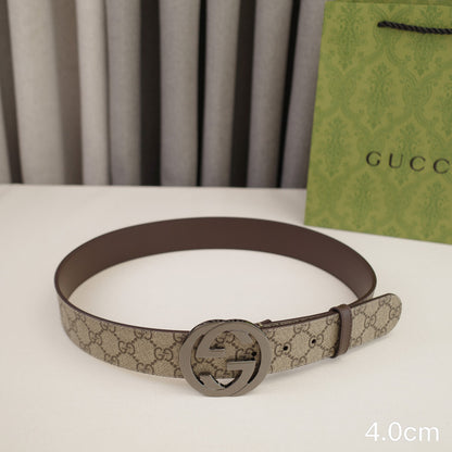 Gucci - 4.0cm Big cake - Supreme canvas Grey button  4023g