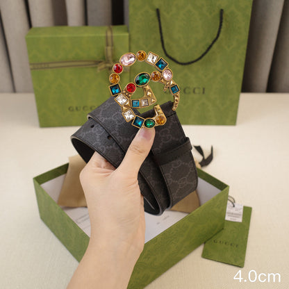Gucci - 4.0cm G Colored gemstone ZSB4017g