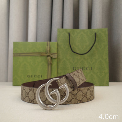 Gucci - 4.0cm G Classic - Supreme Canvas Silver Buckle ZSB4018g
