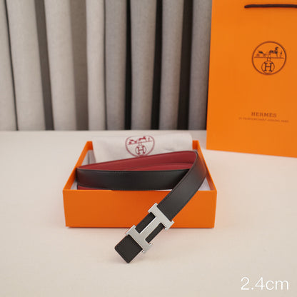 Hermes - 2.4cm classic H silver buckle