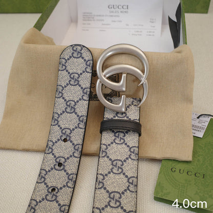 Gucci - 4.0cm G Classic - Supreme Canvas Silver Buckle ZSB4018g